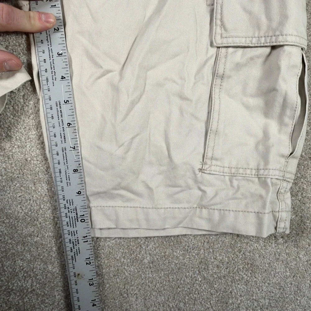 Plugg Mens Belted Cargo Shorts 30 10.5 Inseam Heavy Vintage Driftwood Cotton NEW - Picture 8 of 10